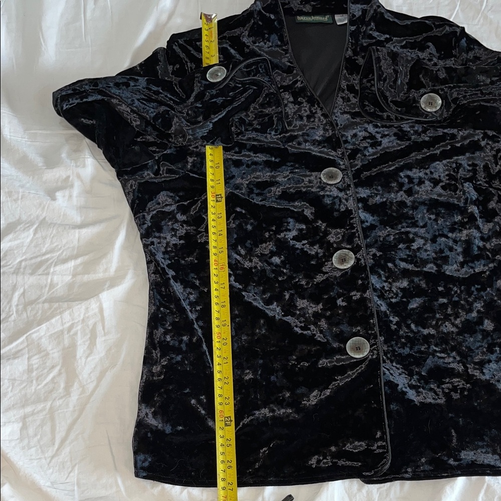 Harve Benard Black Velvet Button Front Blazer 1X - Picture 6 of 8